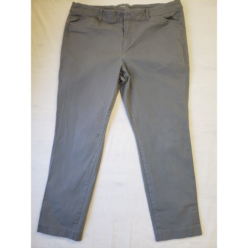 Old Navy Women's Gray Pixie Career Casual Crop Stretch Pants Size 16